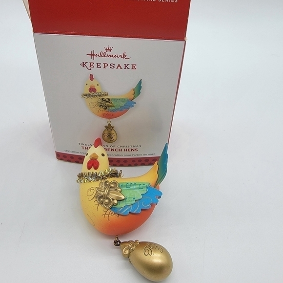 𝅺HALLMARK 12 Days of Christmas Five Golden Rings Pheasant Ornament - Picture 4 of 9